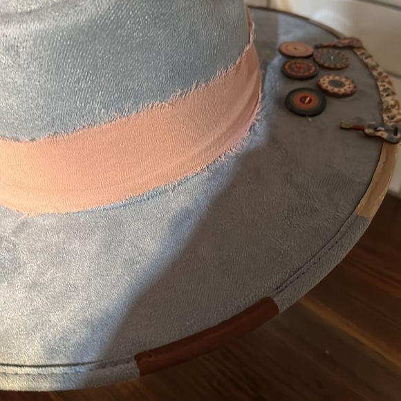 Western cowboy fedora wide brim hat. Handmade main image 7